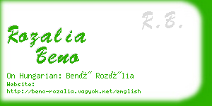 rozalia beno business card